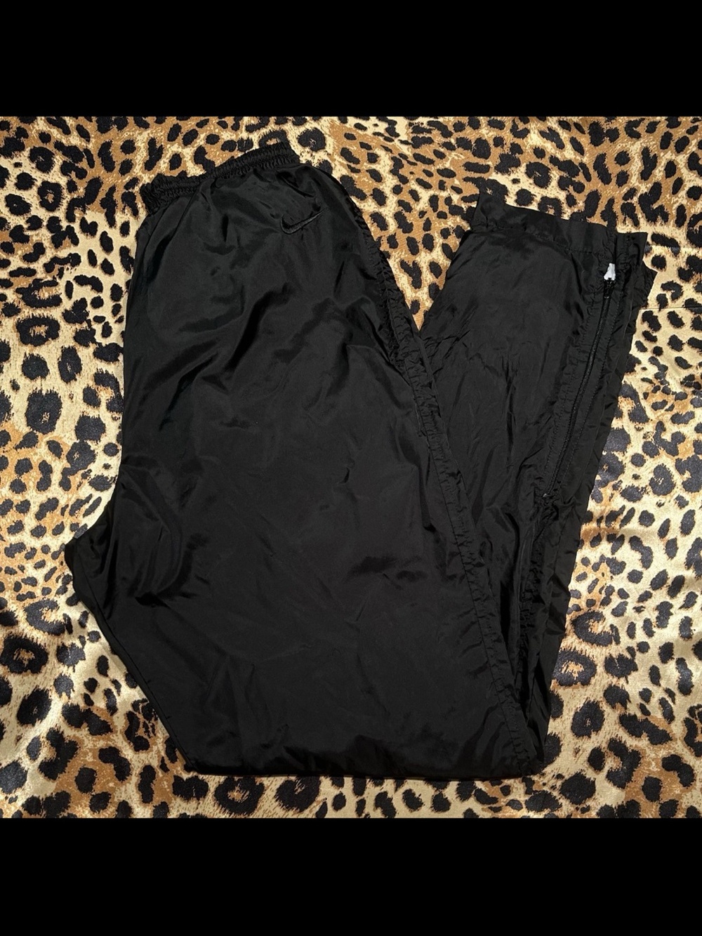 Vintage 90s Nike Black Wind Pants with Zipper Ankle